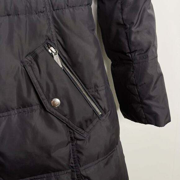 Michael Michael Kors Quilted Parka Jacket XSmall XS Hooded Charcoal Gray Womens - Picture 5 of 11